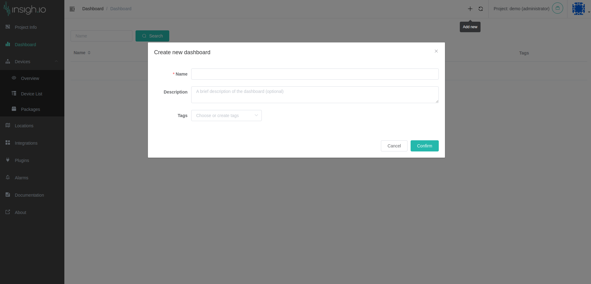 Dashboard List