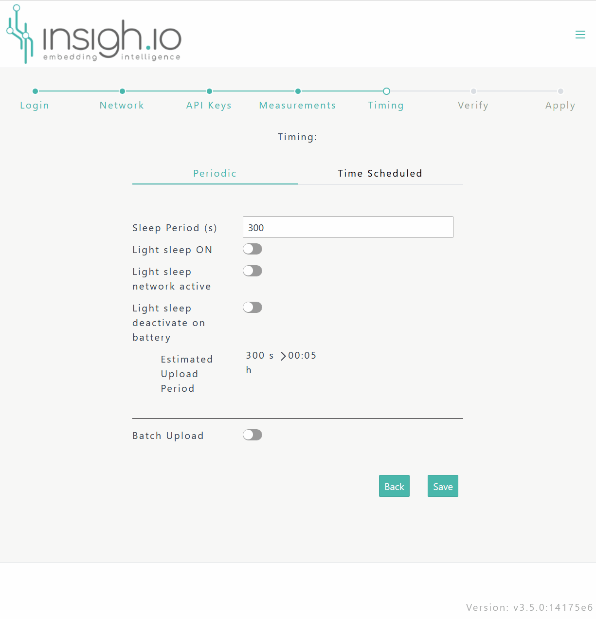 periodic timing configuration