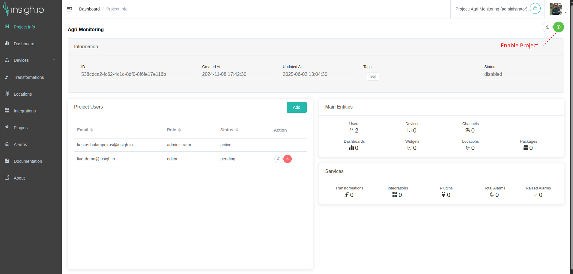 Enable Project